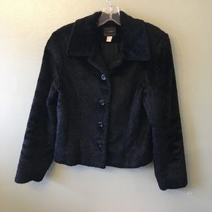 louben faux fur buttoned blazer jacket